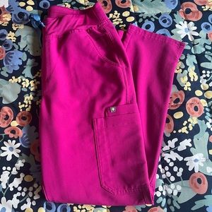 Figs Raspberry Sorbet High Waisted Yola Skinny Scrub Pant